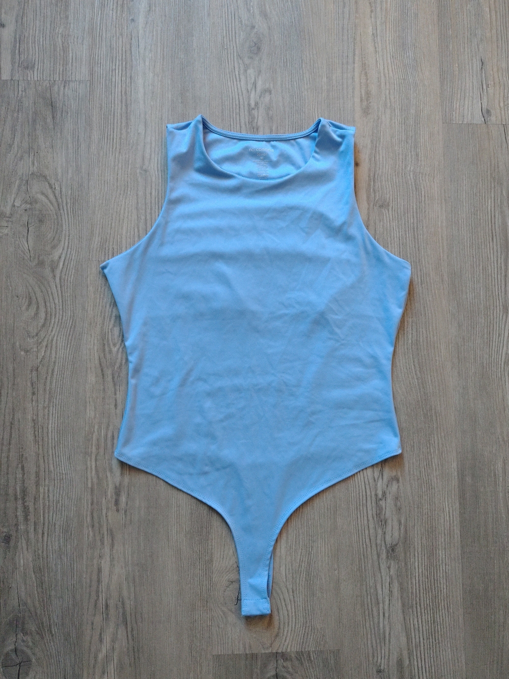 No Comment Sculpt Women’s Double Lined Bodysuit Size XL Stretch Powder Blue